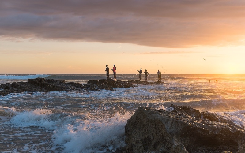 Fishermen at Sunset, Playa Santa Teresa, Costa Rica