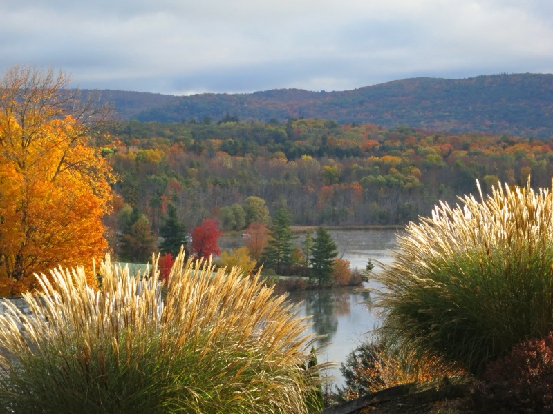 Autumn foliage over Laurel Lake, Lenox, Massachusetts