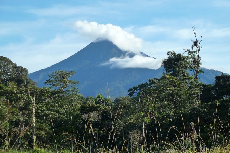 Volcán Sumaco rising above cloud forest in Napo, Ecuador