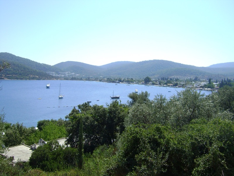 Boats moored in Gölköy Bay, Göltürkbükü, Bodrum, Türkiye